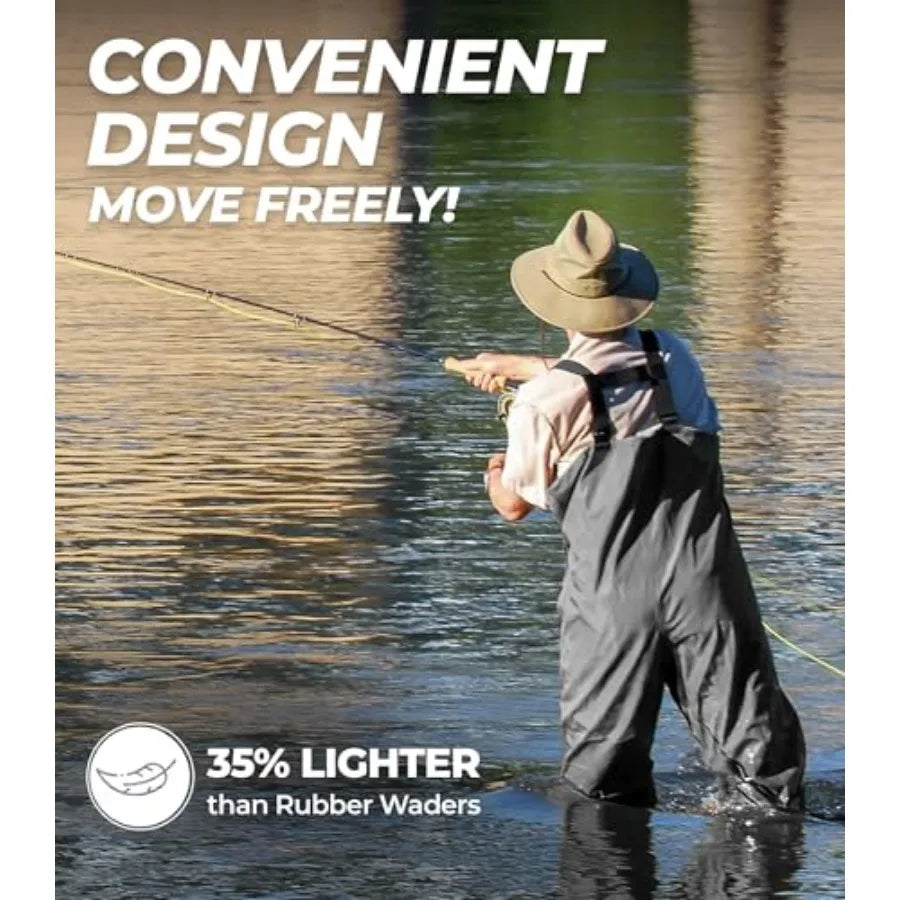 Chest Waders Waterproof 2 Ply Nylon PVC Lightweight Boots