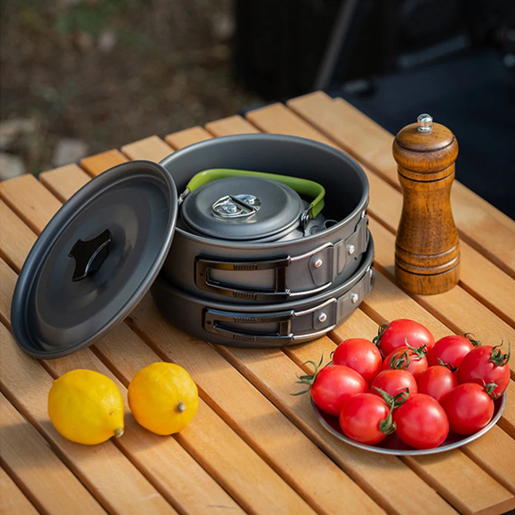 APWIKOGER 3 Piece Camping Cookware Set for Outdoor Cooking