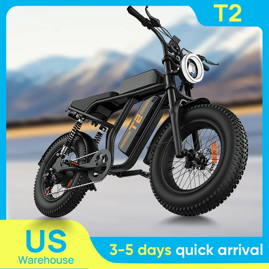 URLIFE T2 1500W Fat Tire Electric Bike 28MPH 48V Battery