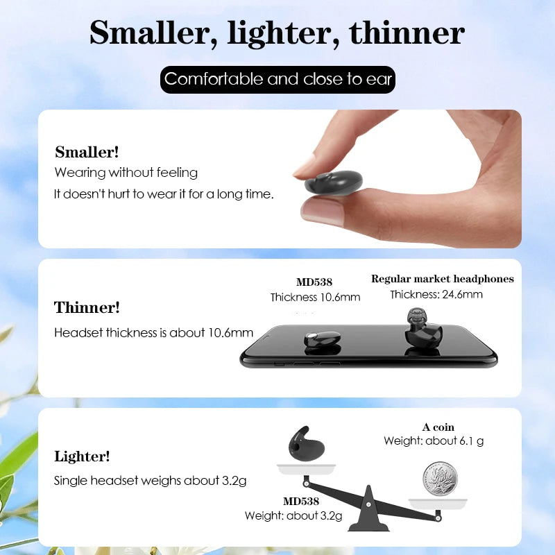 SK Ultrathin Sleep Headphones Wireless Bluetooth Earbuds