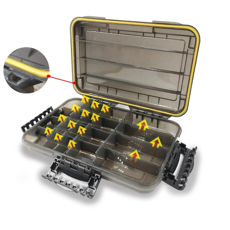 JSFUN Waterproof Tackle Box For Fishing Gear With Ample Storage