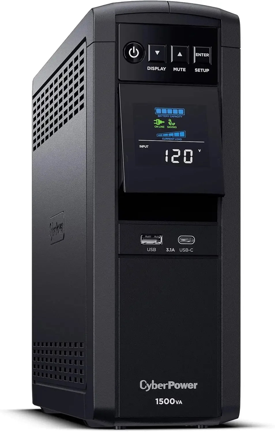 CP1500PFCLCD PFC Sinewave UPS System 1500VA 1000W 12Outlets Mini Tower