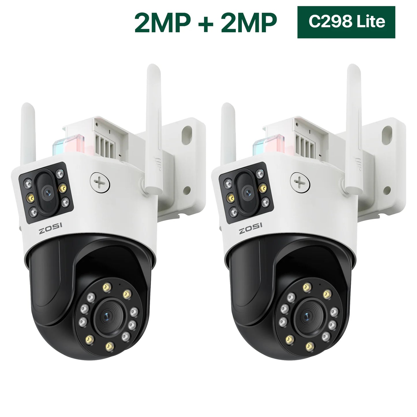 ZOSI C298 Dual-Lens 8MP/4MP Wired PTZ Outdoor Security Camera