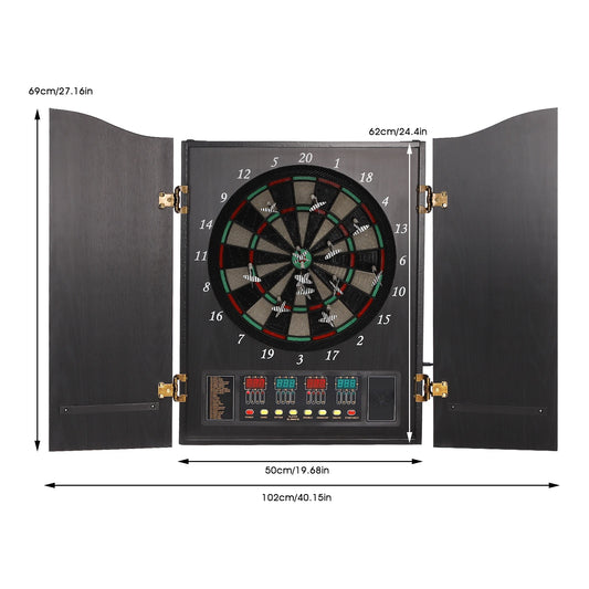 Electronic Dart Board Set With 12 Darts 4 LED Displays And Voice Prompts
