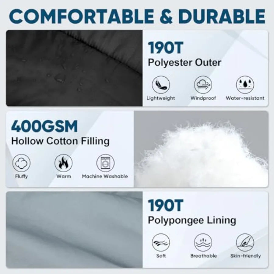 Lightweight Adult Sleeping Bag For Backpacking Camping Water Resistant Washable
