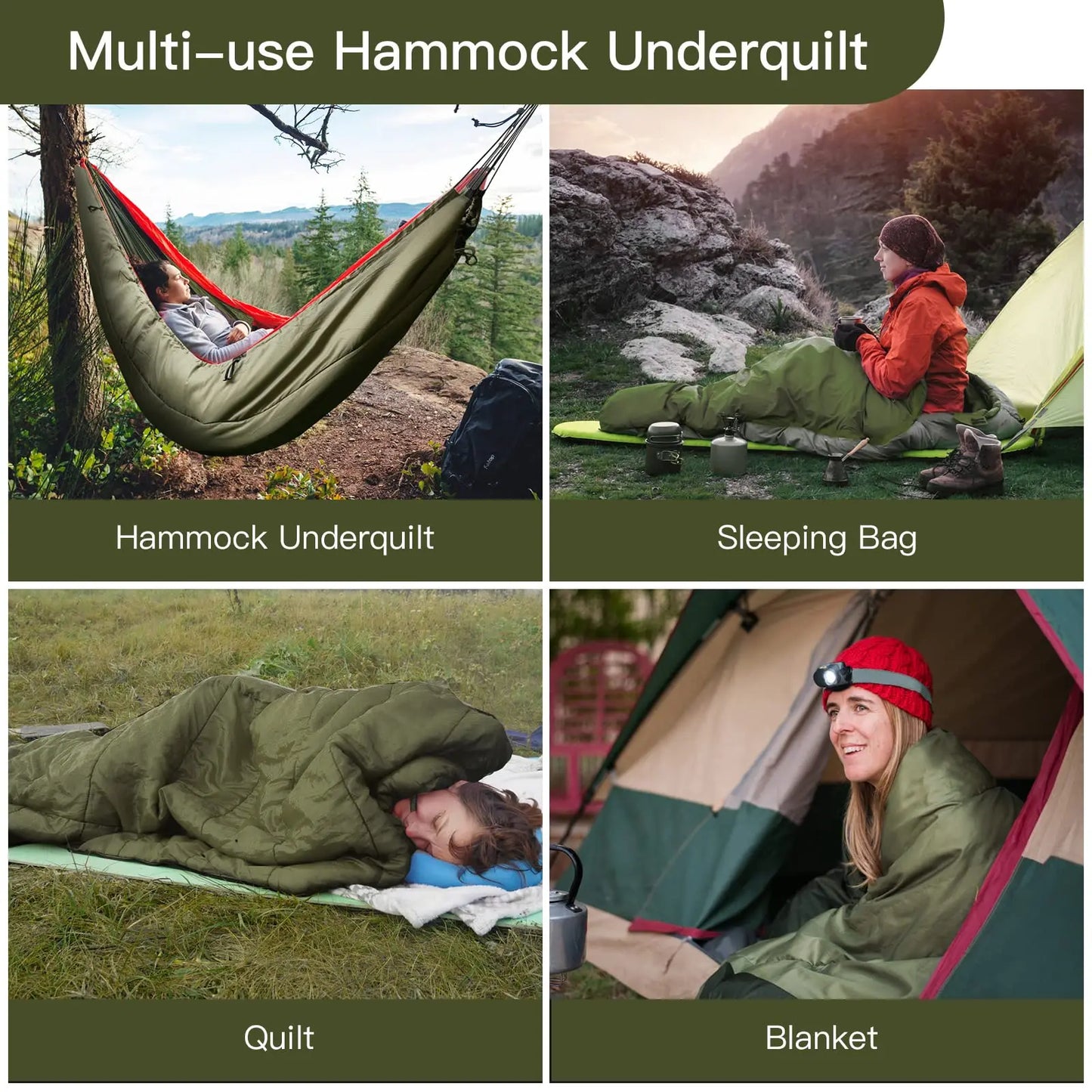 Insulated Hammock Underquilt Sleeping Bag For All Seasons