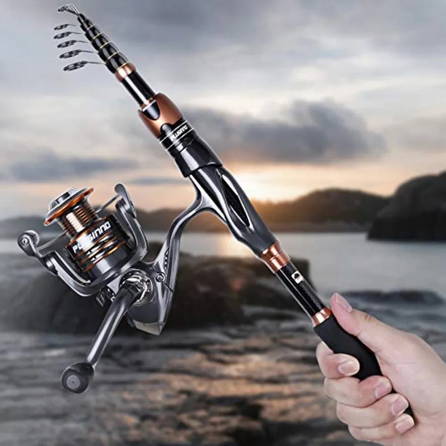IM6 Telescopic Fishing Rod And Reel Combo Saltwater Friendly