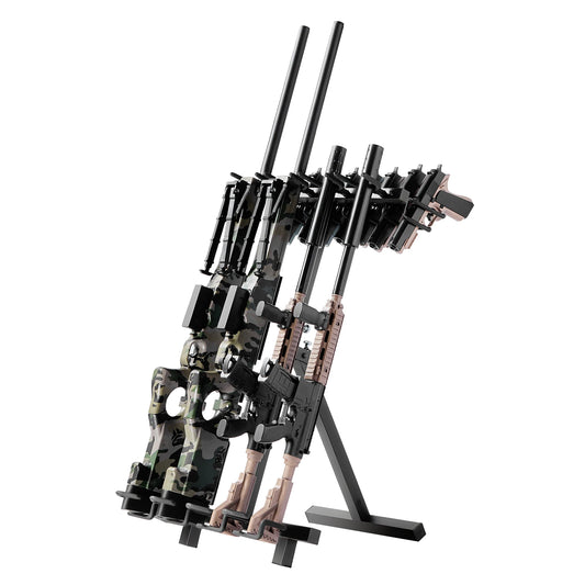 SucceBuy Folding Steel Gun Rack Holds Pistols Rifles Shooting Range
