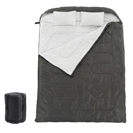 3 Season Double Sleeping Bag for Adults with Pillow
