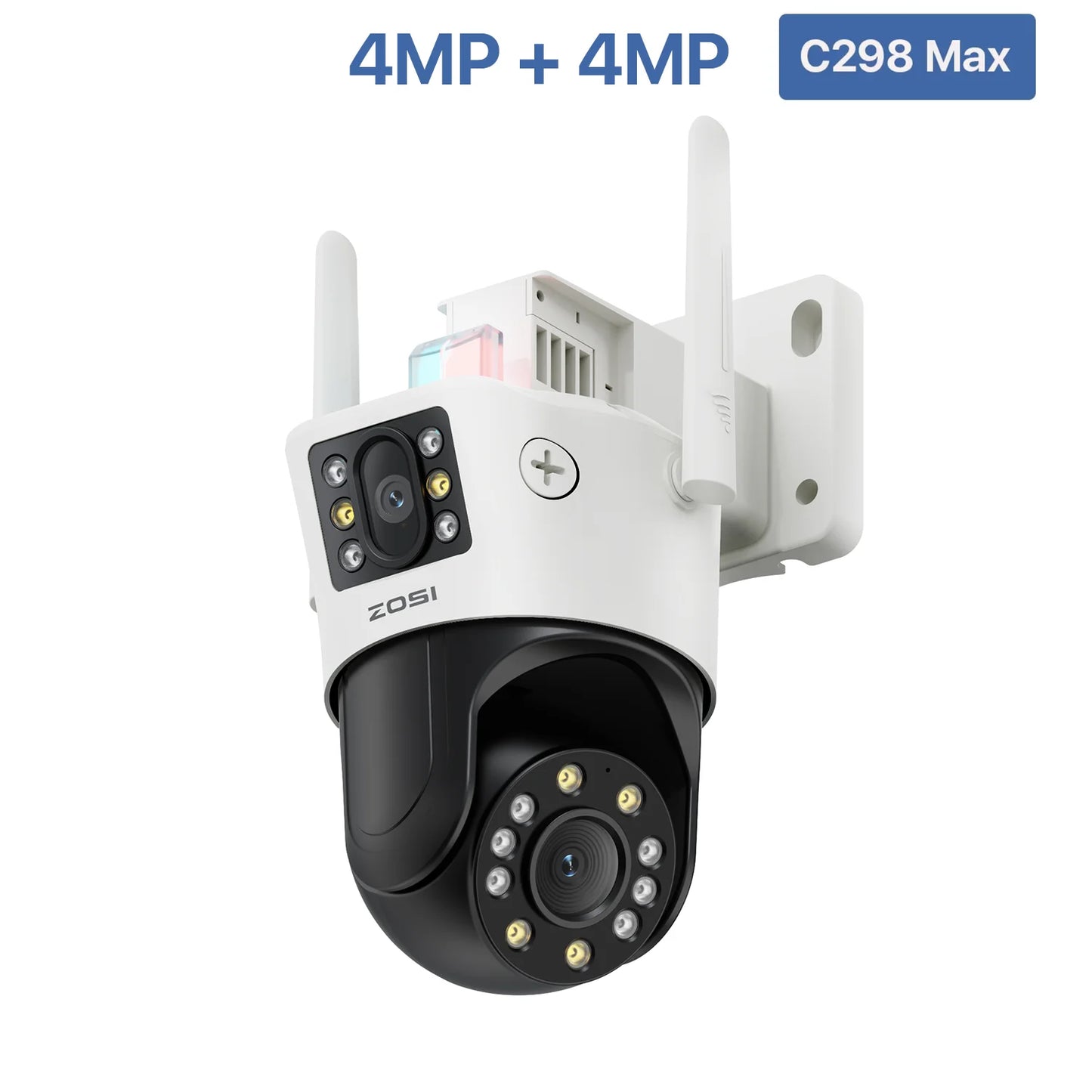 ZOSI C298 Dual-Lens 8MP/4MP Wired PTZ Outdoor Security Camera