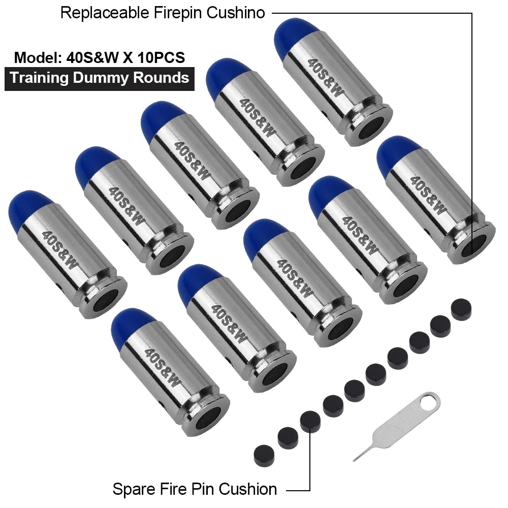 40S&W Dummy Rounds For Practice Training, 10 Pieces