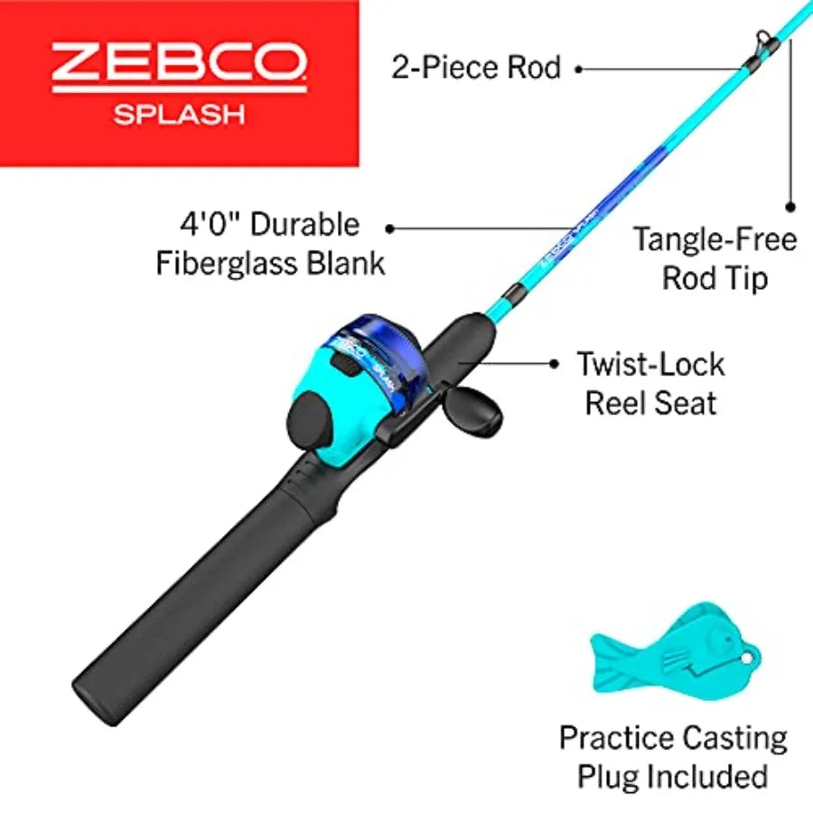 Splash Jr Spincast Reel And Rod Combo 6 Pound Caju