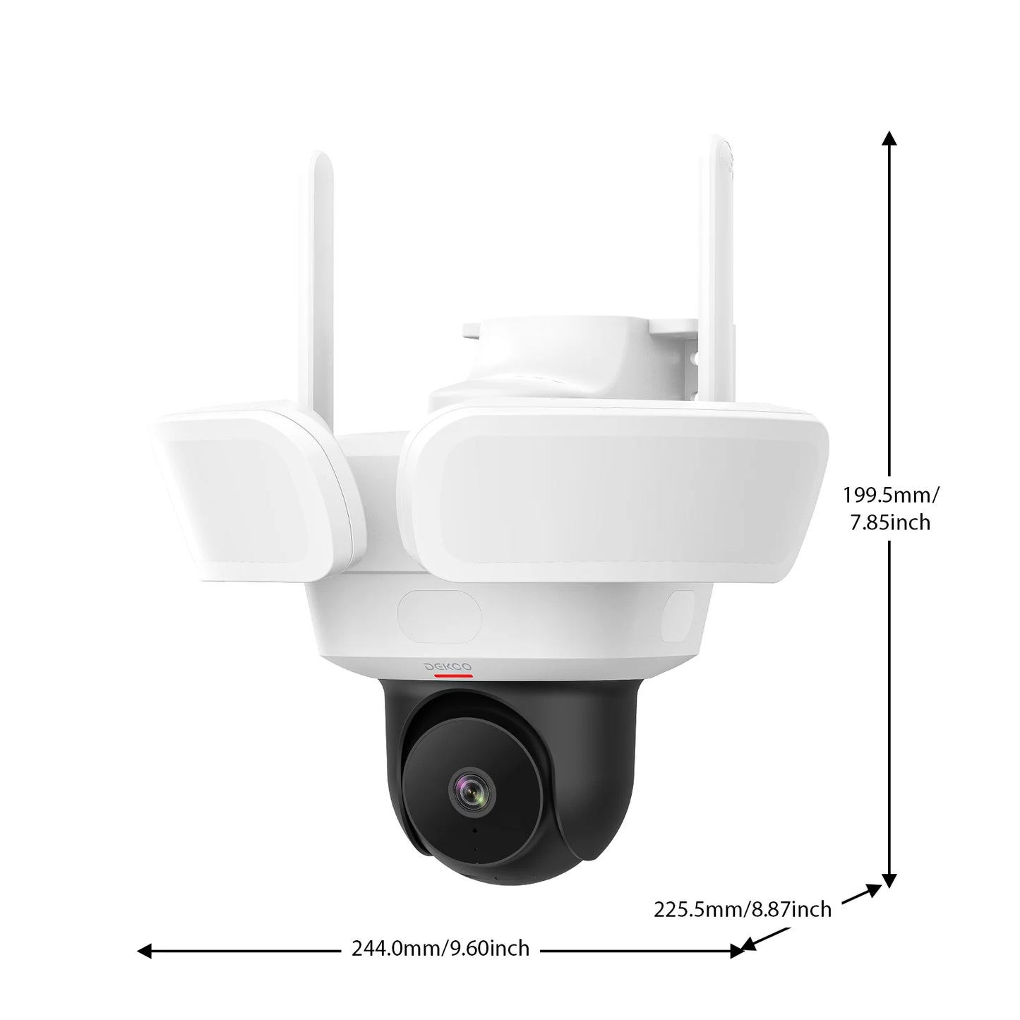 Dekco 3K UHD WiFi Floodlight Camera With 360 View Night Vision PIR Detection