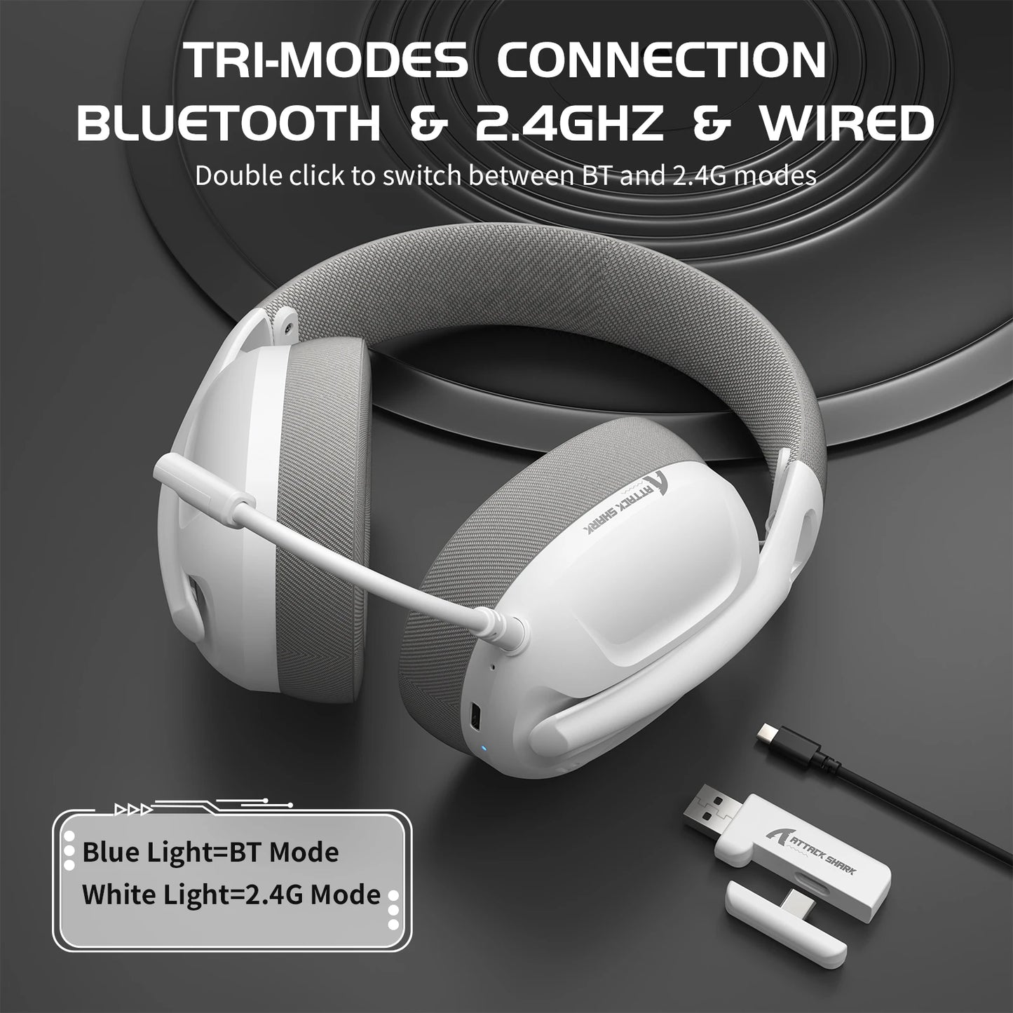 Attack Shark L80 Ultra-Light Wireless Gaming Headset for PC/PS4/PS5/Switch/Xbox
