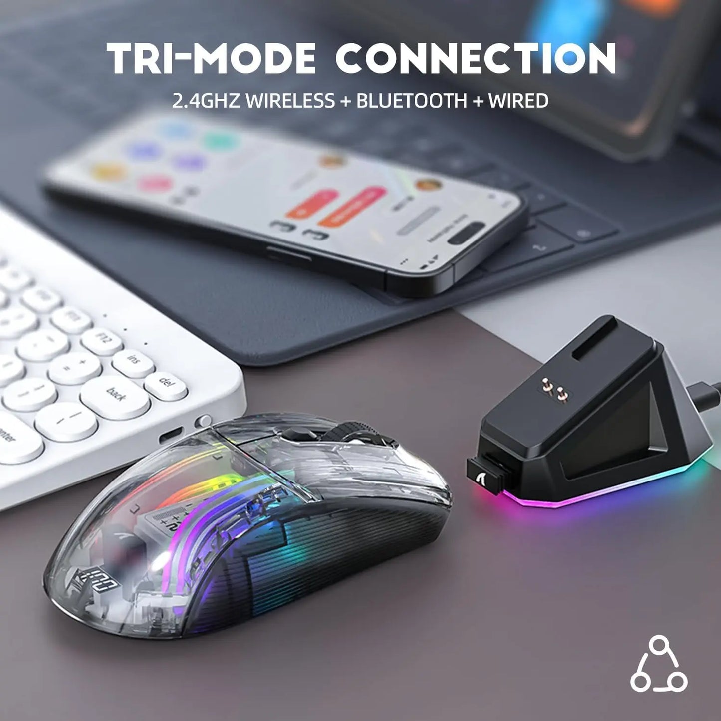 Attack Shark X2Pro Wireless Gaming Mouse With RGB Dock
