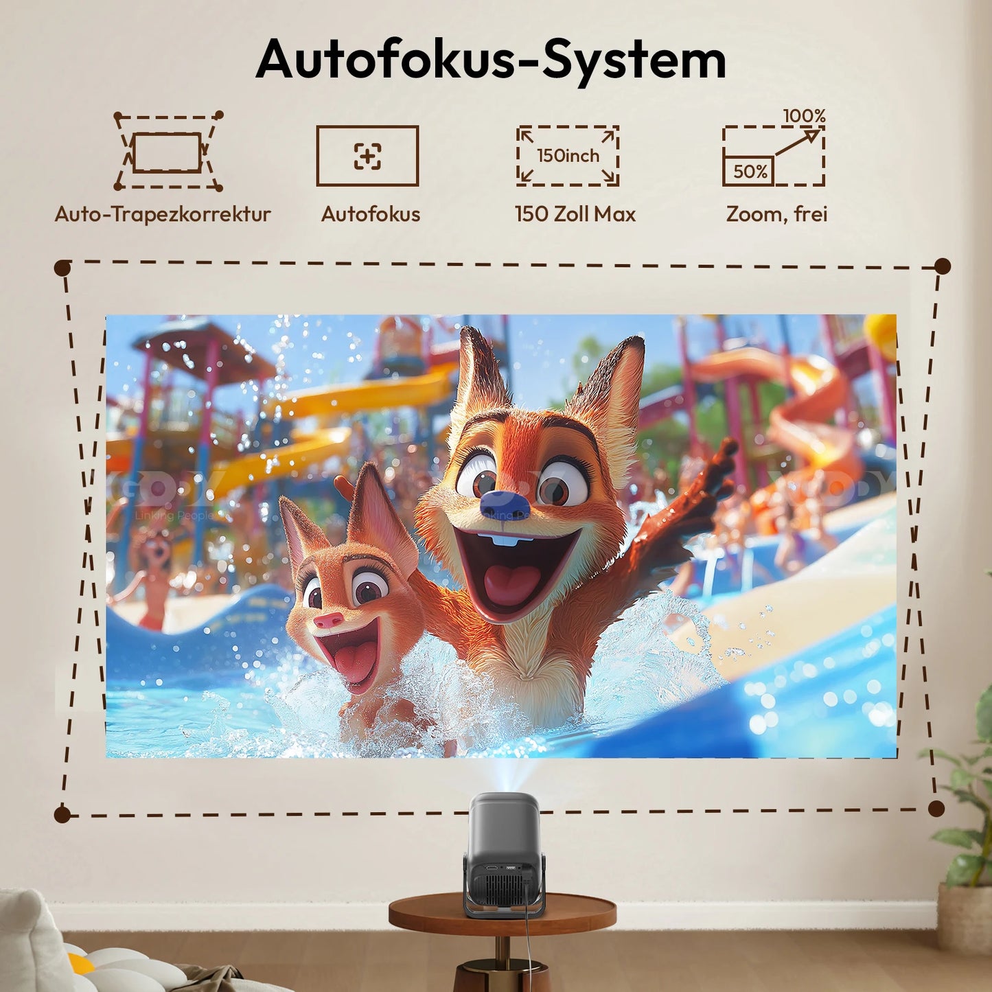 XGODY 4K Projector Android 11 Auto Focus Wireless Bluetooth