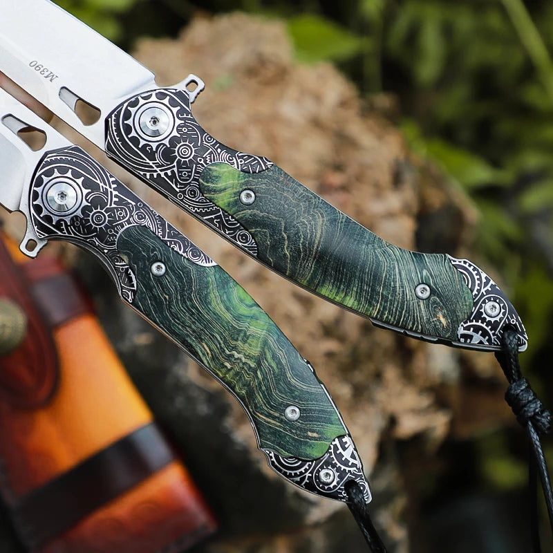 ALVELYDIY M390 Folding Pocket Knife EDC Everyday Carry
