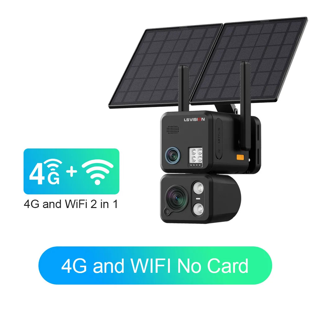 LS VISION Outdoor Solar Security Camera With 4G SIM WiFi