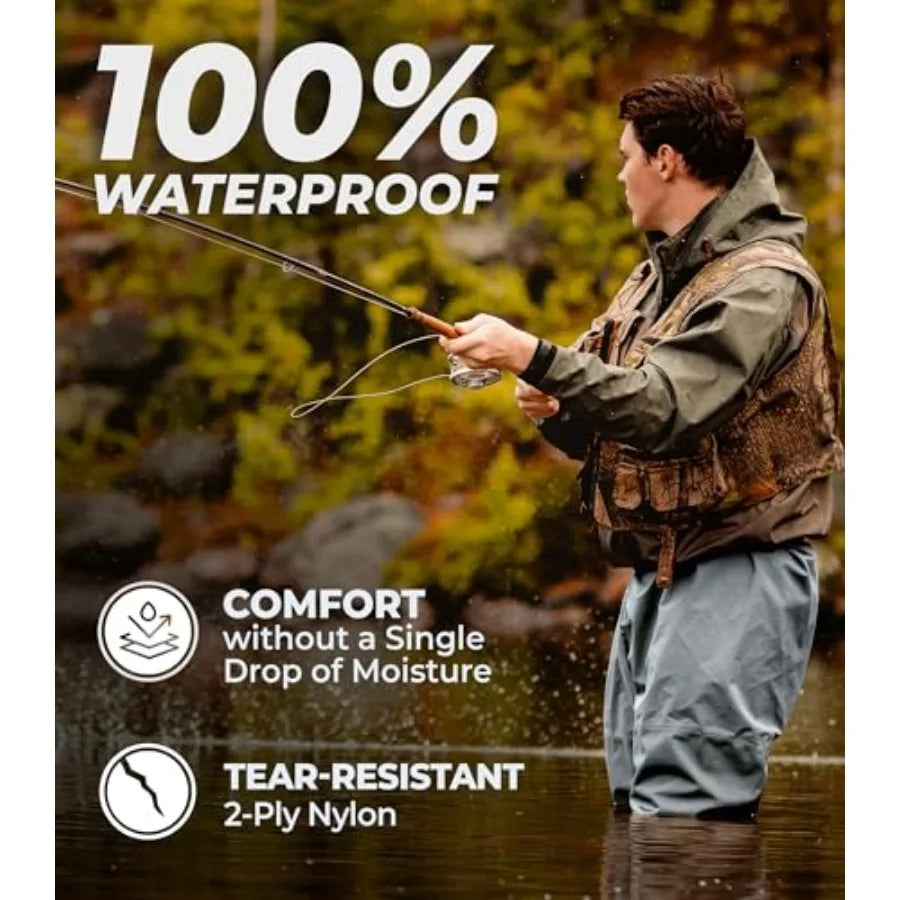 Chest Waders Waterproof 2 Ply Nylon PVC Lightweight Boots