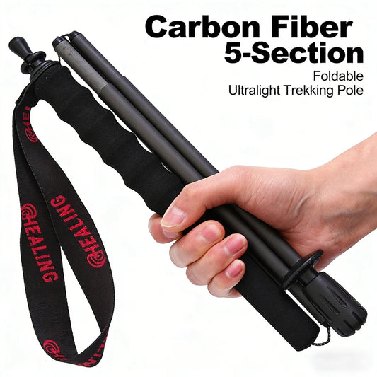OKHEALING Trekking Poles Carbon Fiber Ultra-Light Folding