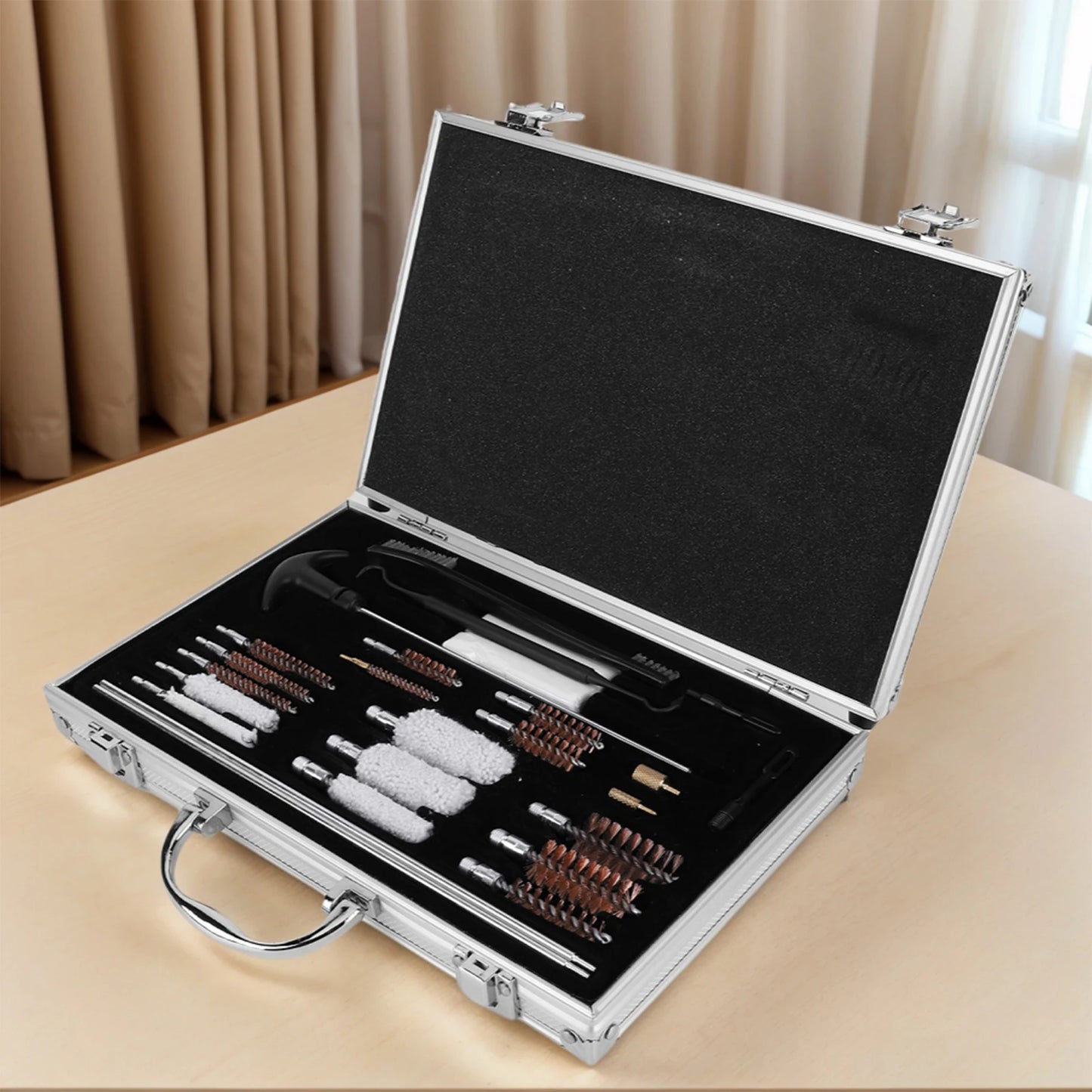 Gun Cleaning Kit With Copper Barrel Brushes And Tools