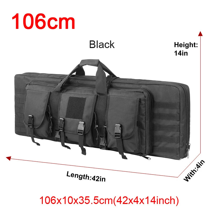 LQARMY Tactical Double Rifle Case With Molle Rifle Bag
