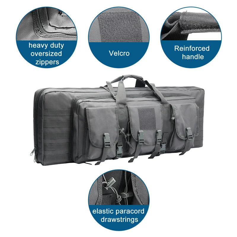 LQARMY Tactical Double Rifle Case With Molle Rifle Bag