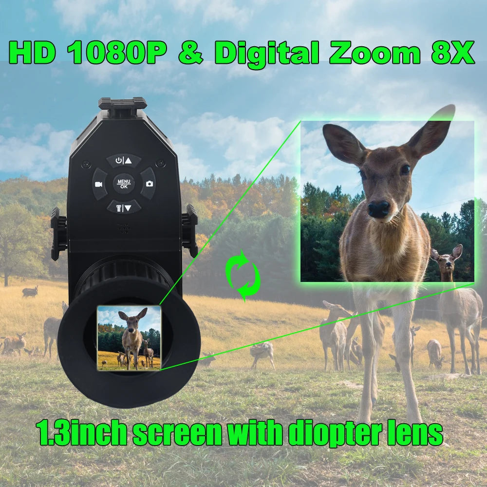 Megaorei Digital Night Vision Riflescope Monocular 1080P 8X Zoom