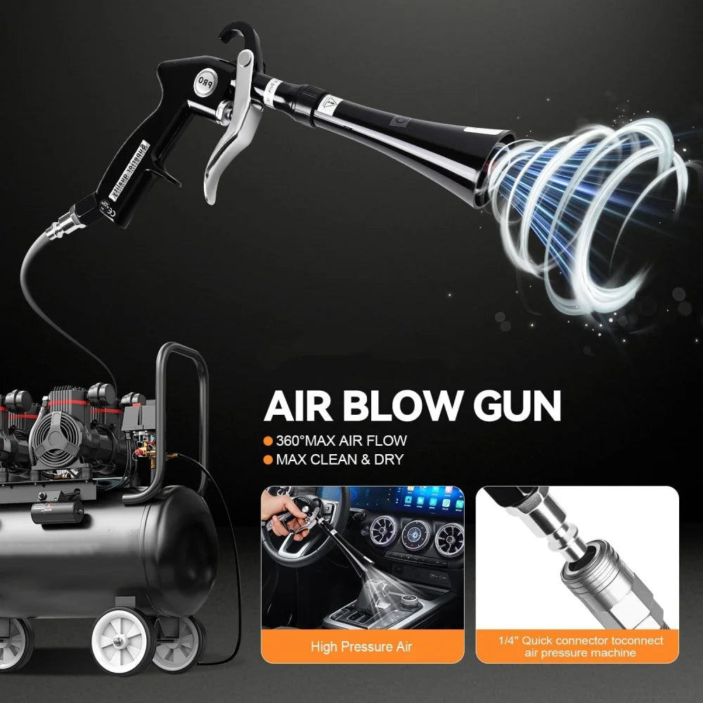 High Pressure Dust Blowing Gun Aluminum Alloy Car Cleaning Tool