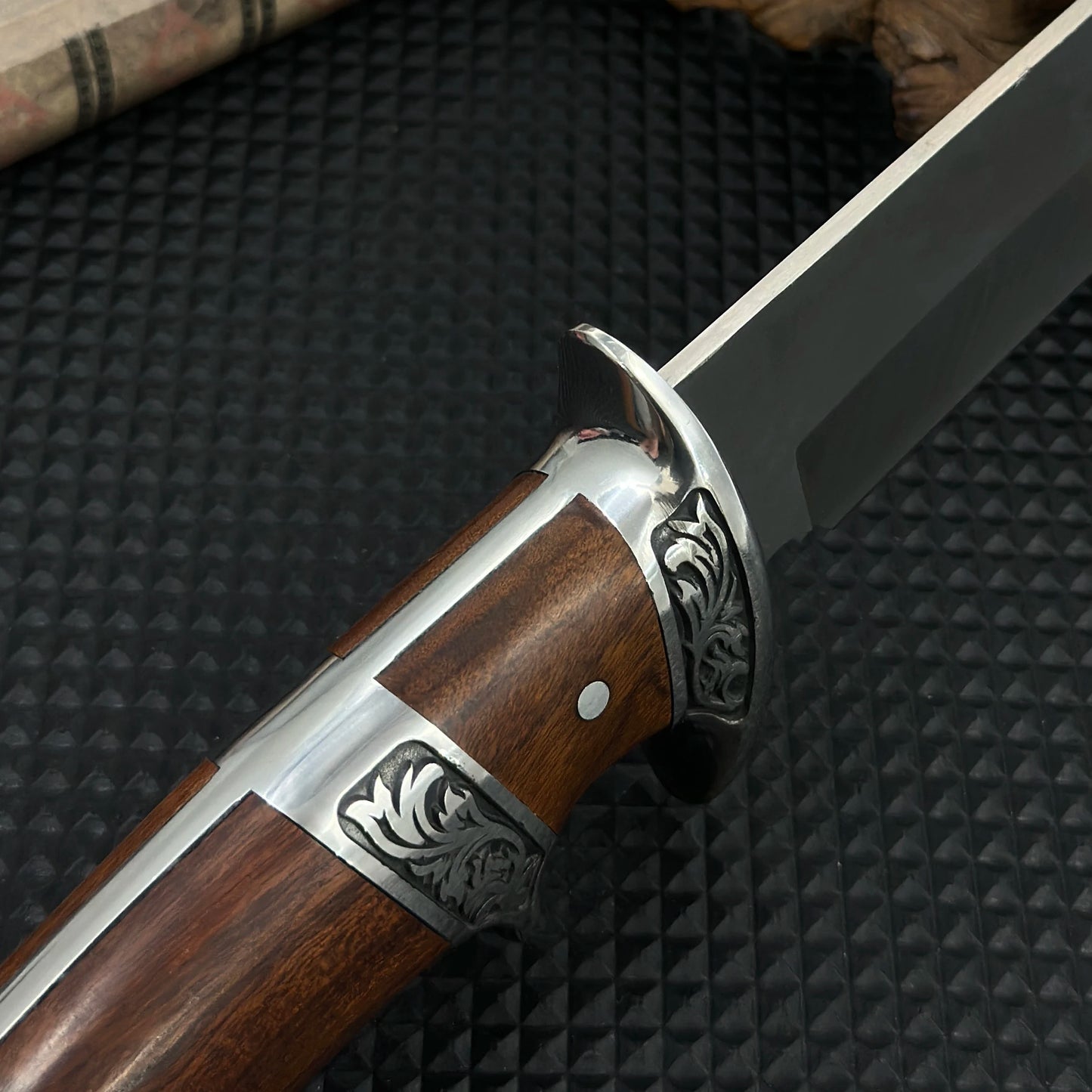Gdekls DIY Supplies Wood Camping Knife With Stainless Steel Blade