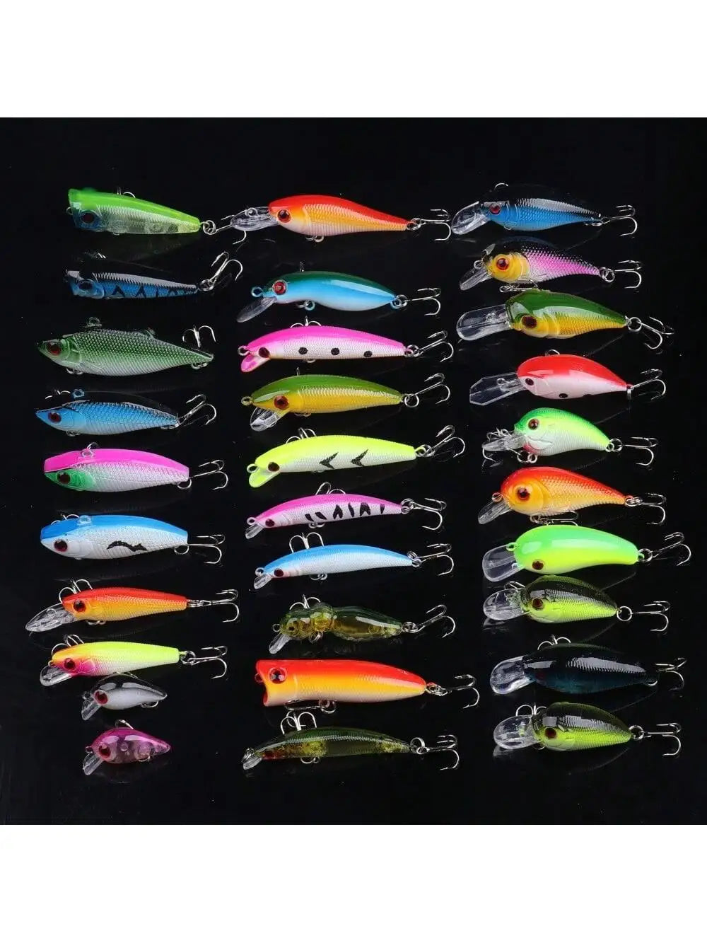Mini Fishing Lure Kit 30 Pcs Hard Bait Bass Freshwater