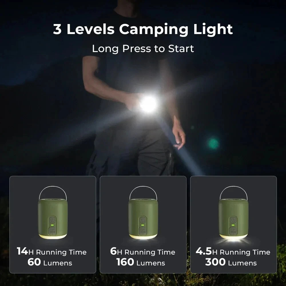 WestTune Portable Air Pump With Camping Lantern and Magnetic Design