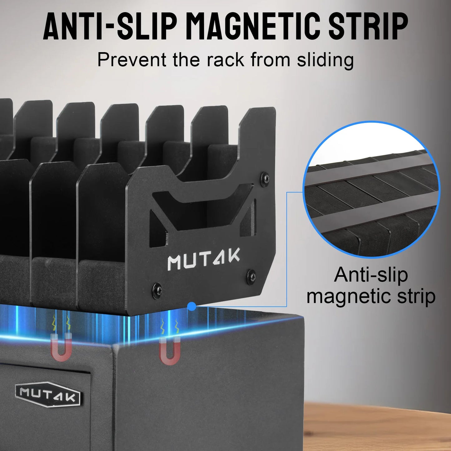 Foam Pistol Rack For Gun Safe With Anti-Slip Magnetic Strip