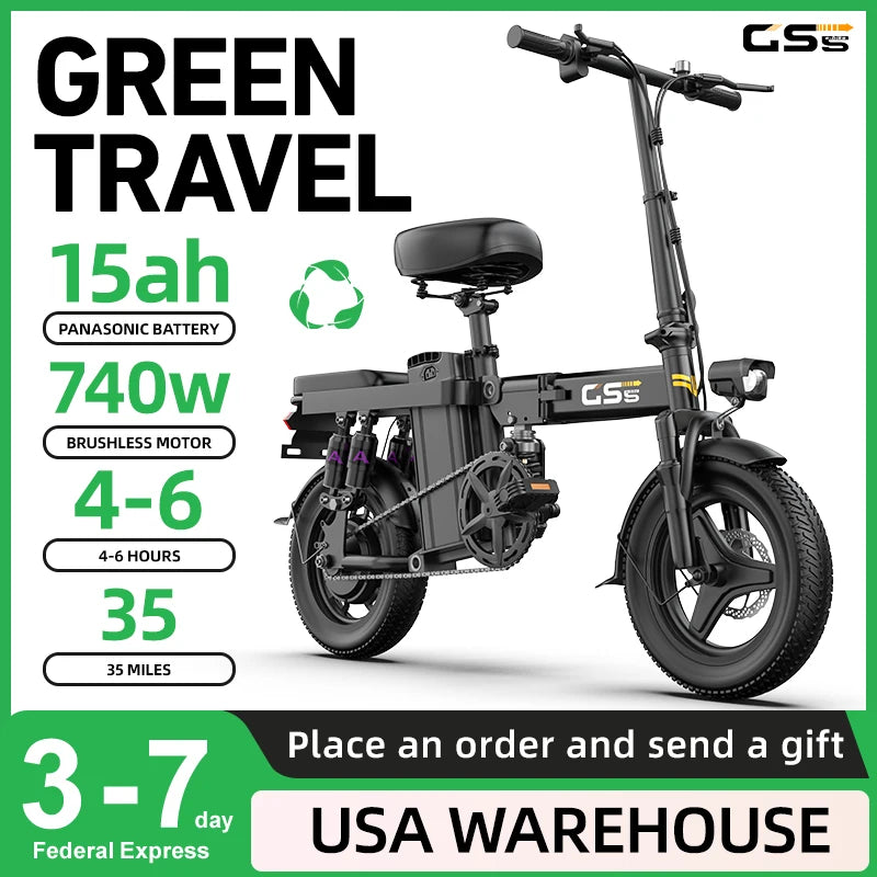 UPlee GS5 48V 15Ah Folding Electric Bike For Adults