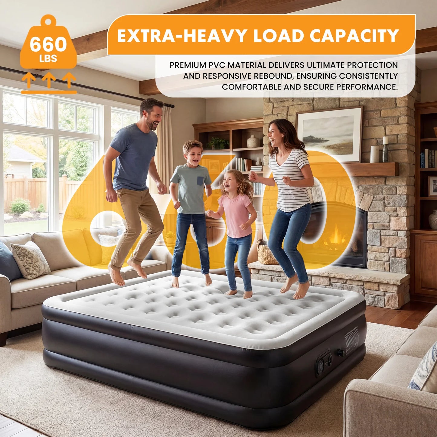 MCQ Queen Air Mattress With Built-In Pump For Home Use