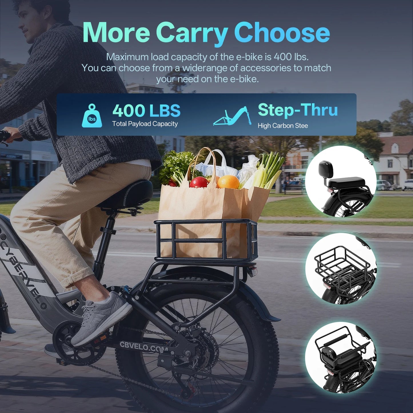 CYBERVELO EK12 1000W Electric Bicycle For Adults 48V 20Ah