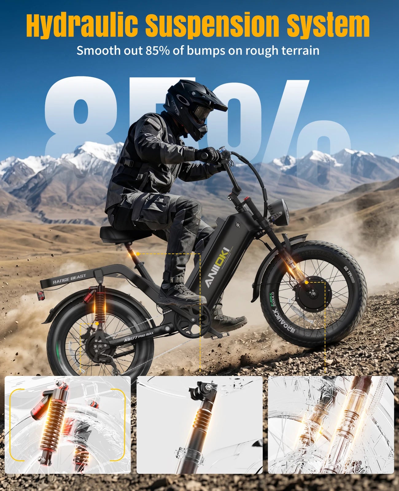 Electric Bike 2800W Dual Motor 52V 70Ah Long Range AWD