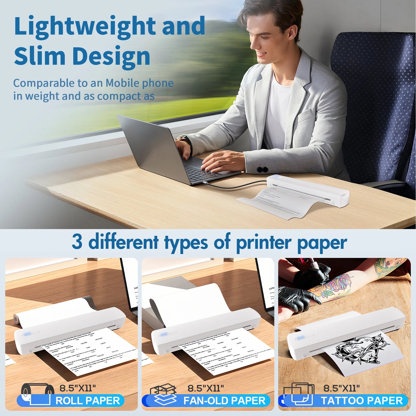 TakeYou Thermal Inkless Wireless Printer for Tattoo Artists