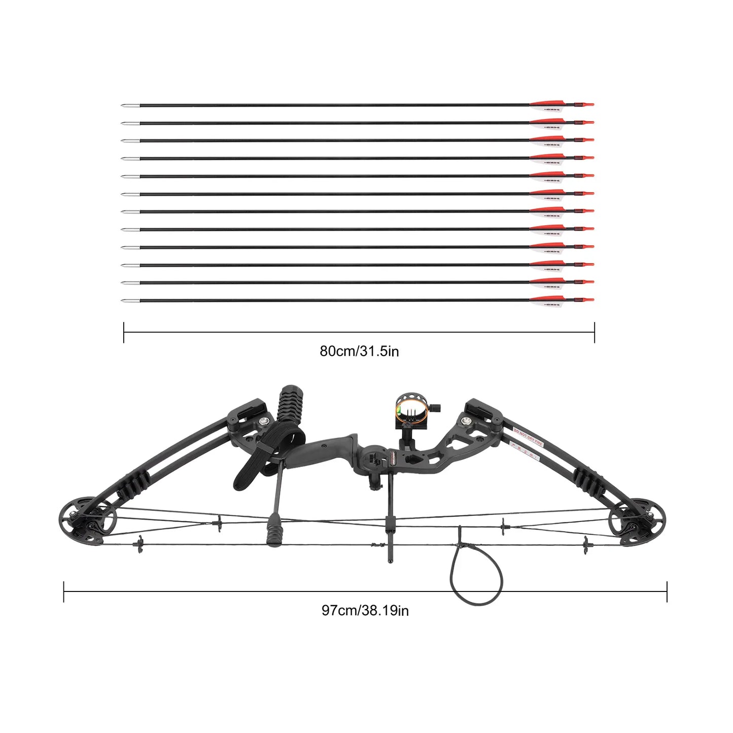 Compound Bow Set for Adults Right Hand with 12 Arrows