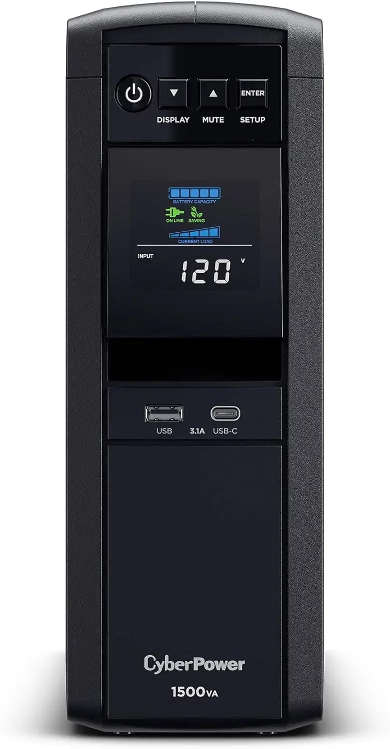 CP1500PFCLCD PFC Sinewave UPS System 1500VA 1000W 12Outlets Mini Tower