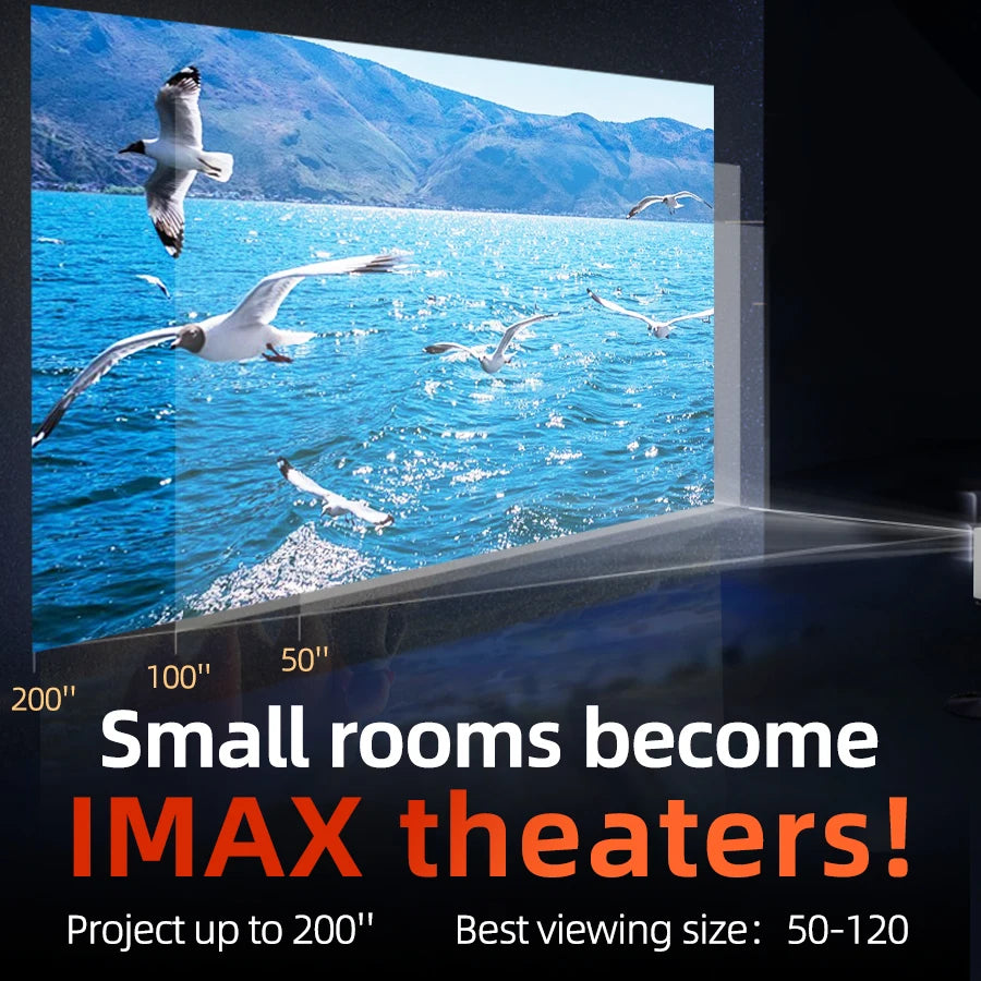 Smart HD WiFi Projector 1080P Native, 4K Android Home Theater