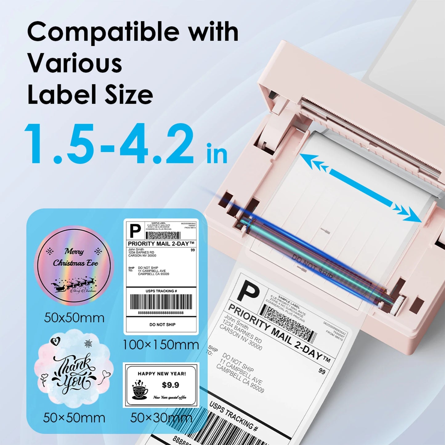 Thermal Label Printer For Shipping Labels Compatible Android iPhone Windows