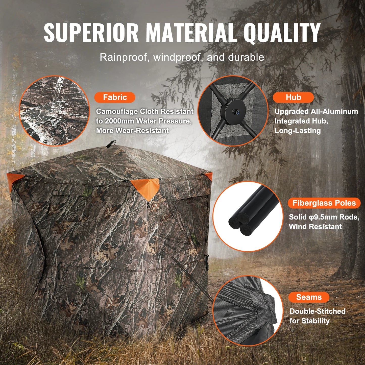 Ground Blind See Through Pop Up Deer Blind for Hunting