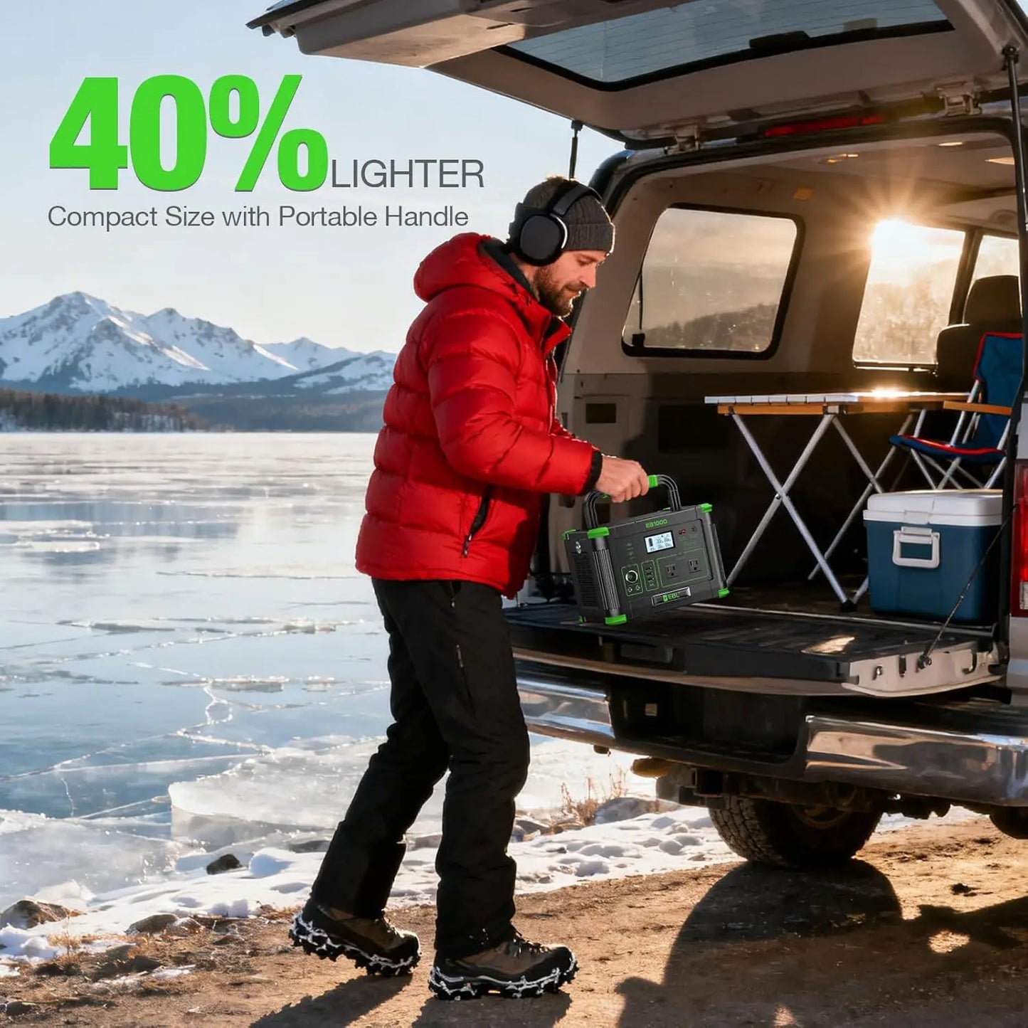 Portable Power Station 999Wh 1000W for Camping and Outdoors