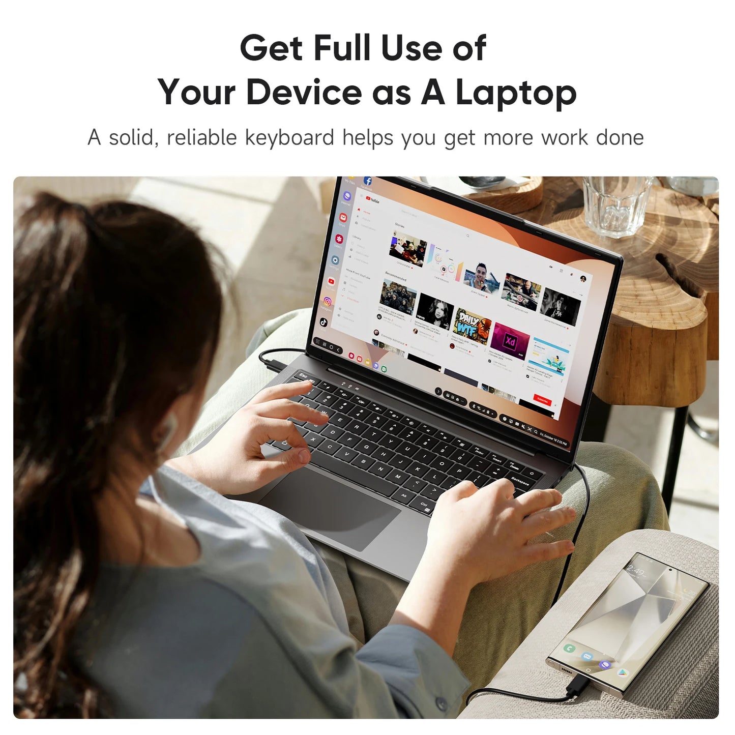 Dopesplay Lapdock Monitor For Samsung DeX Portable Screen Extender