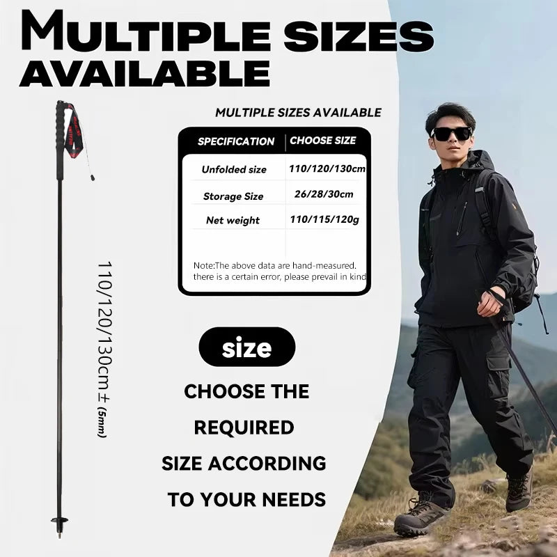 OKHEALING Trekking Poles Carbon Fiber Ultra-Light Folding