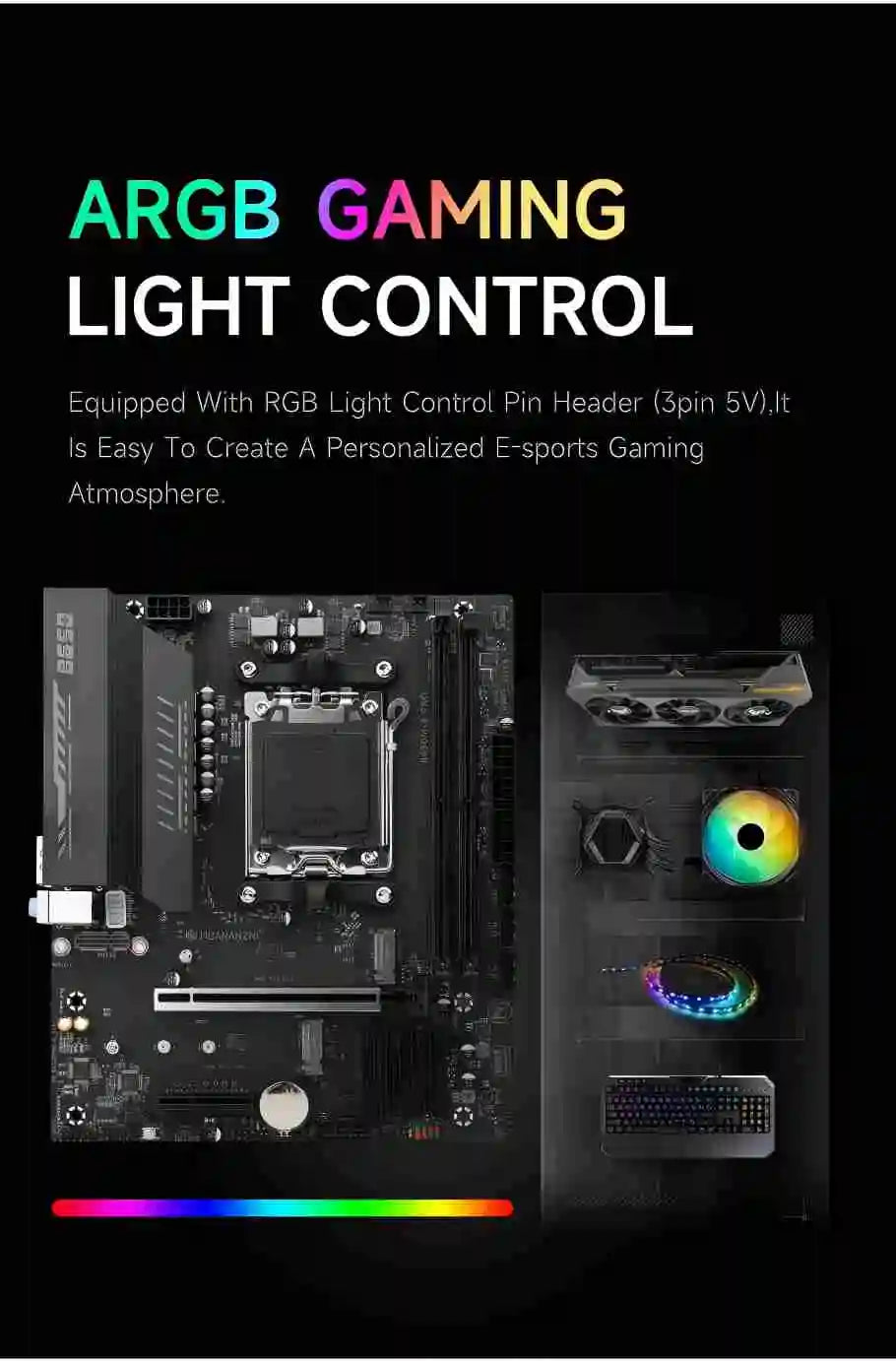 HUANANZHI B650M-B Pro AM5 DDR5 Motherboard With ARGB Ready