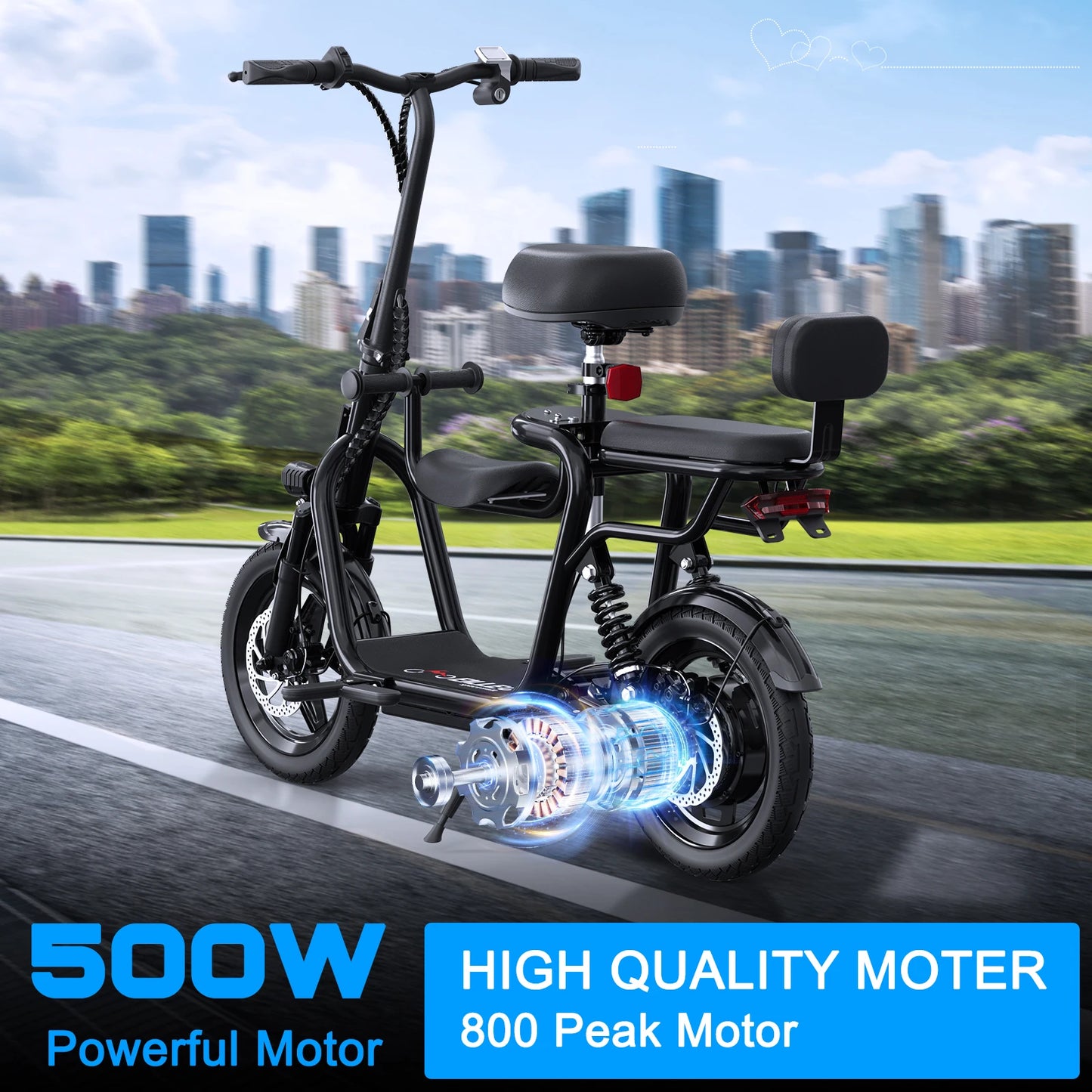EILLEO SPACEWALK Three Seats For Adults 36V Electric Scooter 500W