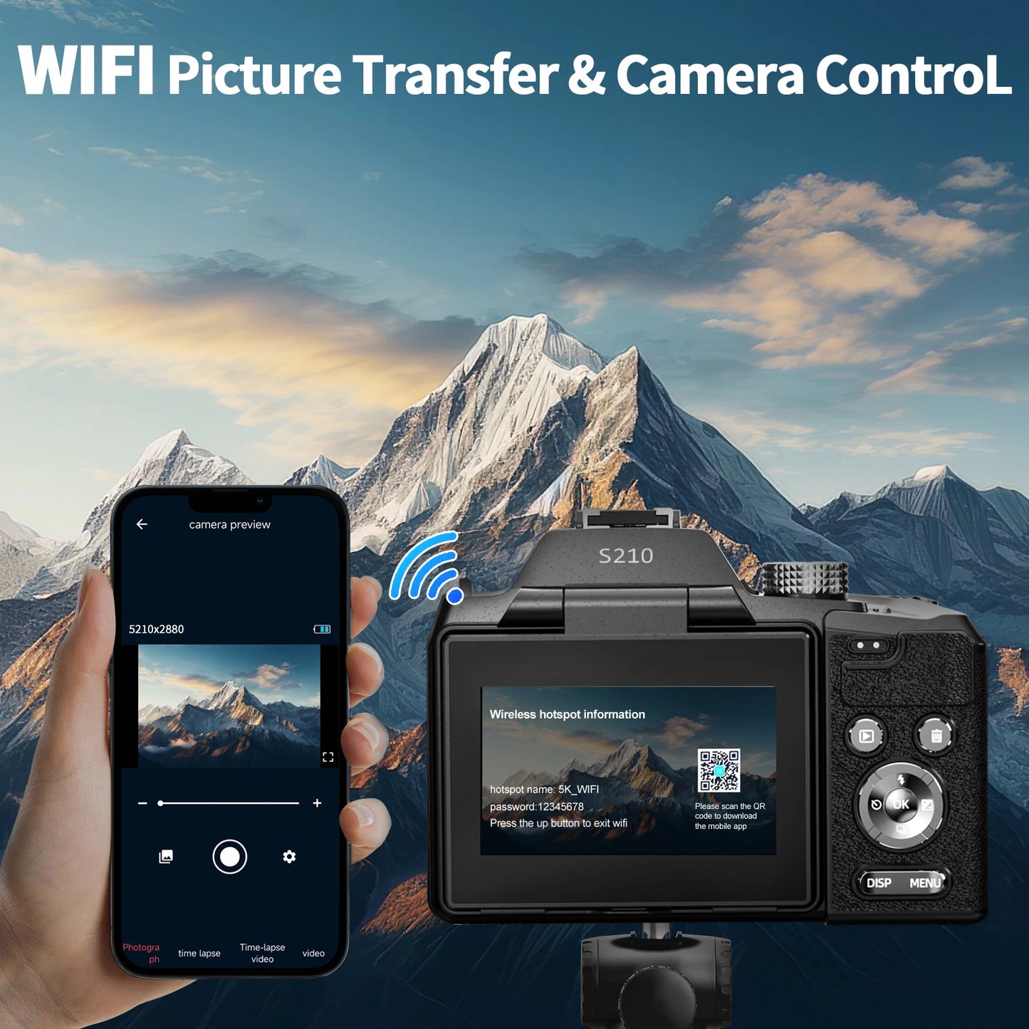 NBD 64MP 16X Optical Zoom Digital Camera With WiFi