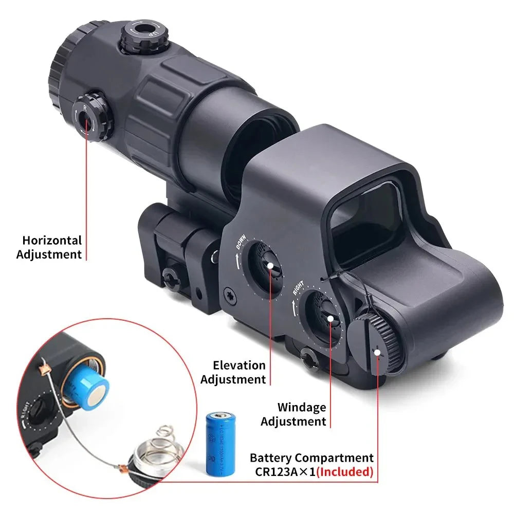 Nabila Dot Sight With 3X Magnifier and STS Rail Mount